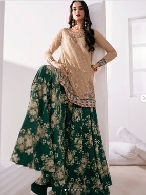 Ethnc 2 Piece Floral Sharara Set